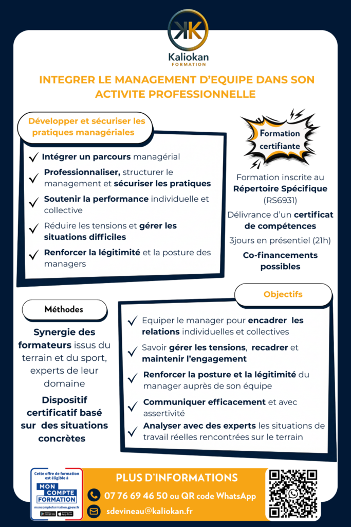 Présentation de la formation - Intégrer le management